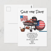 Golf 4 juli - Save the Date Independence Day Briefkaart (Voorkant / Achterkant)