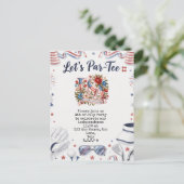 Golf 4 juli Save the Date Onafhankelijkheidsdag Briefkaart (Staand voorkant)