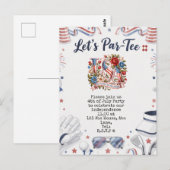 Golf 4 juli Save the Date Onafhankelijkheidsdag Briefkaart (Voorkant / Achterkant)