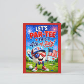 Golf 4 juli Save the Date Onafhankelijkheidsdag Briefkaart (Staand voorkant)