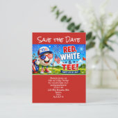 Golf 4 juli Save the Date Onafhankelijkheidsdag Briefkaart (Staand voorkant)