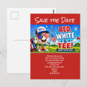Golf 4 juli Save the Date Onafhankelijkheidsdag Briefkaart (Voorkant / Achterkant)