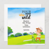 Golf 4e Jaar oud vier ooit wild Verjaardag Save The Date (Voorkant / Achterkant)