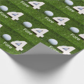 Golf 4e verjaardag van de Fore met nummer en golfb Cadeaupapier (Hoek)