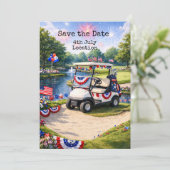 Golf  4th July Independence Day with Barbecue Kaart (Staand voorkant)