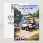 Golf  4th July Independence Day with Barbecue Kaart (Voorkant / Achterkant)