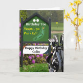 Golf 50e Birthday Card - 'Birthday T-shirt' Kaart (Gele Bloem)