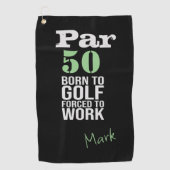 Golf 50e verjaardag geboren om golf kracht om te w golfhanddoek (Voorkant)