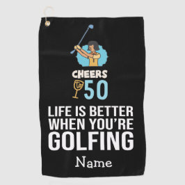 Golf 50e verjaardag leven is beter bij het golfen golfhanddoek
