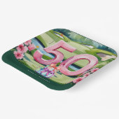 Golf 50e verjaardag met nummer 50 papieren bordje (Gebogen)