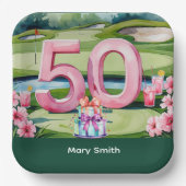 Golf 50e verjaardag met nummer 50 papieren bordje (Voorkant)