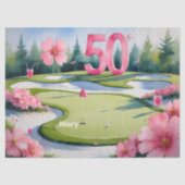 Golf 50e verjaardag met nummer voor golfer tissuepapier (Voorkant)