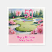 Golf 50e verjaardag met nummer voor vrouwelijke go servet (Voorkant)