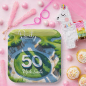 Golf 50e verjaardag op de golfbaan papieren bordje (Feest)