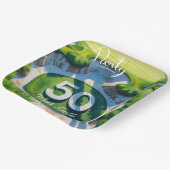 Golf 50e verjaardag op de golfbaan papieren bordje (Gebogen)