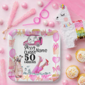 Golf 50e verjaardag voor vrouw golfer papieren bordje (Feest)