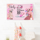 Golf 50e verjaardag voor vrouw golfer spandoek (Insitu)