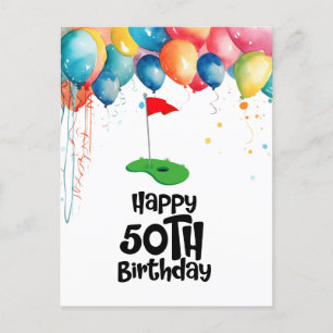 Golf 50ste verjaardag  "Gouden Swing: Vieren Briefkaart