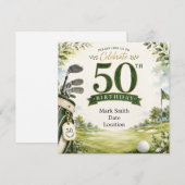 Golf 50ste verjaardag kaart (Voorkant / Achterkant)
