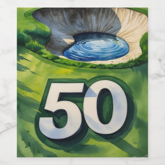Golf 50ste verjaardag thema voor golfer wijn etiket (Enkel label)