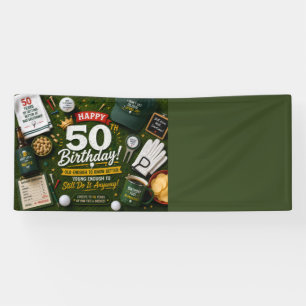 Golf 50ste verjaardag voor golfer spandoek