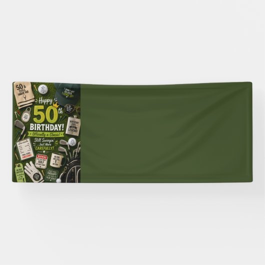 Golf 50ste verjaardag voor golfer spandoek (Horizontaal)