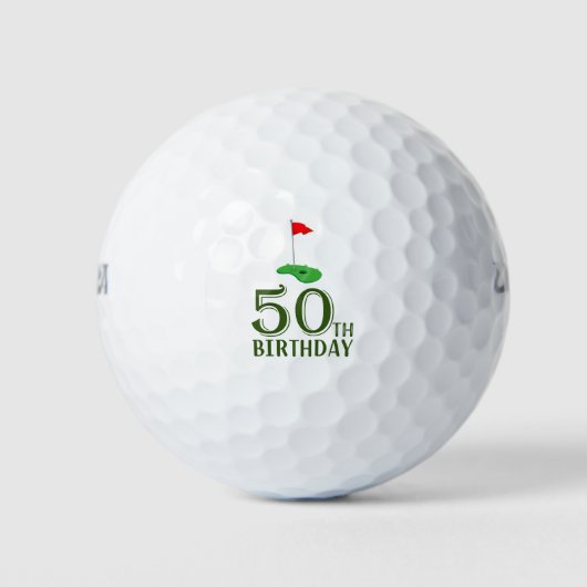 Golf 50ste verjaardag voor u met Golf Vlag Golfballen (Voorkant)