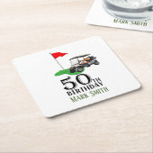 Golf 50ste verjaardag voor u met Golf Vlag Kartonnen Onderzetters (Schuin)