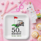 Golf 50ste verjaardag voor u met Golf Vlag Papieren Bordje (Feest)