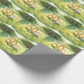 Golf 50th Birthday for golfer with cake and number Cadeaupapier (Hoek)