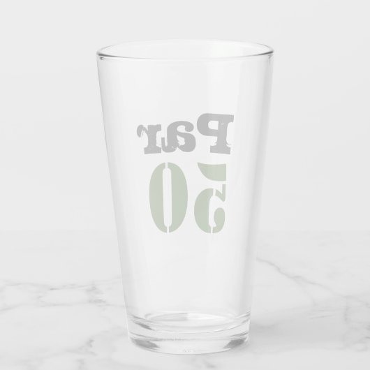 Golf 50th Birthday met nummer 50 Glas (Achterkant)