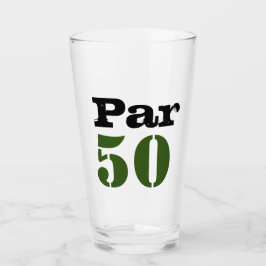 Golf 50th Birthday met nummer 50 Glas