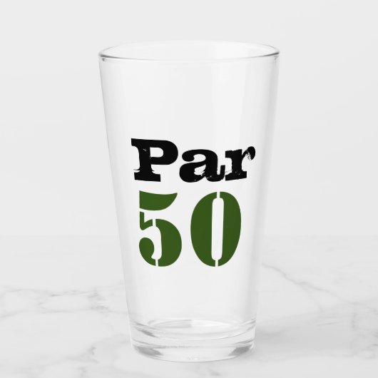 Golf 50th Birthday met nummer 50 Glas (Voorkant)
