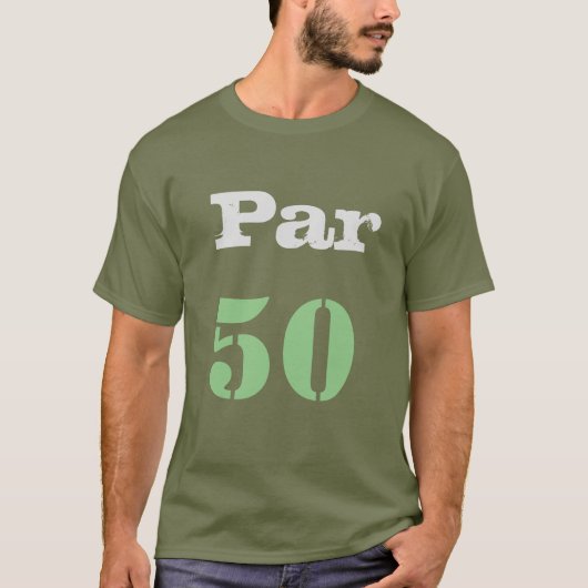 Golf 50th Birthday met nummer 50 T-shirt (Voorkant)