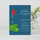 Golf 50th Birthday Party Invitation (Staand voorkant)