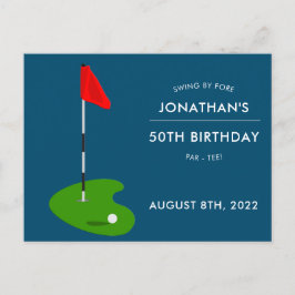 Golf 50th Birthday Party Invitation Briefkaart
