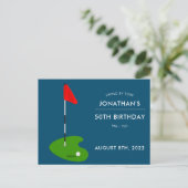 Golf 50th Birthday Party Invitation Briefkaart (Staand voorkant)