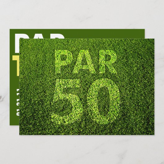 Golf 50th Birthday Party Kaart (Voorkant / Achterkant)