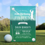 Golf 50th Birthday Party Kaart<br><div class="desc">Golf Theme Birthday Party Invitations.</div>