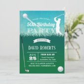 Golf 50th Birthday Party Kaart (Staand voorkant)