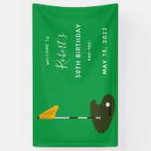 Golf 50th Birthday Party Spandoek (Verticaal)