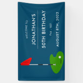 Golf 50th Birthday Party Spandoek (Verticaal)