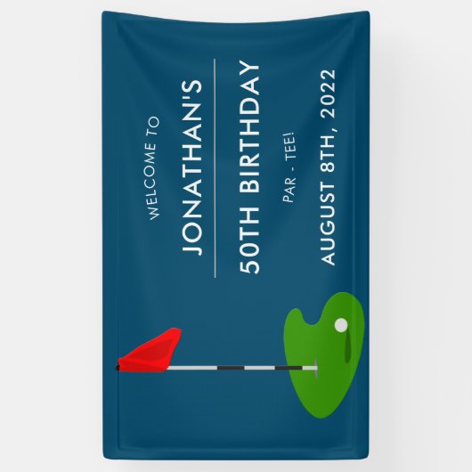 Golf 50th Birthday Party Spandoek (Verticaal)