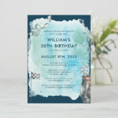 Golf 50th Birthday Party Waterverf Kaart (Staand voorkant)