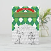  Golf 50th Birthday retro nodigt Man uit Kaart (Staand voorkant)