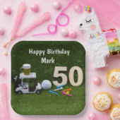 Golf 50th Birthday to golfer Papieren Bordje (Feest)