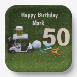 Golf 50th Birthday to golfer Papieren Bordje