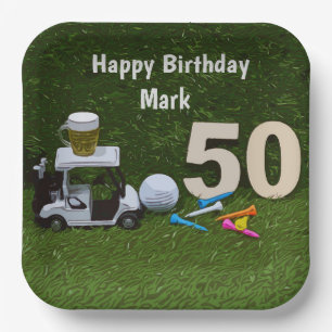 Golf 50th Birthday to golfer Papieren Bordje