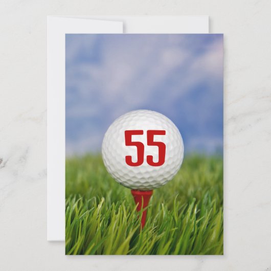 Golf 55th Birthday Party Kaart (Voorkant)