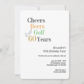 Golf 60e verjaardag Cheers Beers Minimal Kaart (Voorkant)